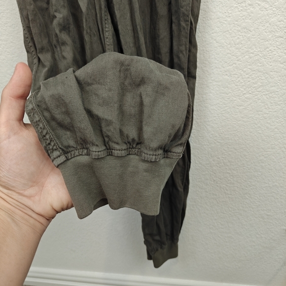 FAHERTY Arlie Day Button Up Linen Blend Jumpsuit In Surplus Green Size M - Picture 6 of 15